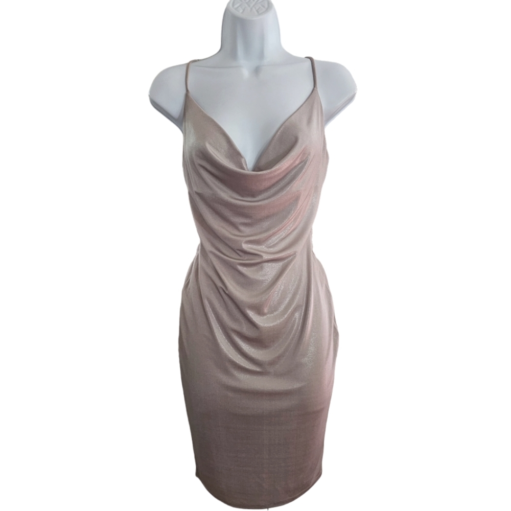 Windsor Champagne Shimmer Bodycon Dress Size S